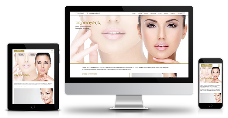 strona internetowa dla salonu kosmetycznego w Warszawie